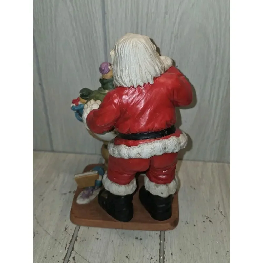 Vtg Santa Around The World Elves Looking At Globe Christmas Holiday Festive
